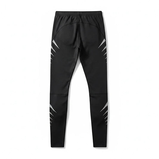 Brileh Shapewear black compression leggings with reflective side detailing and flatlock seams, back view.